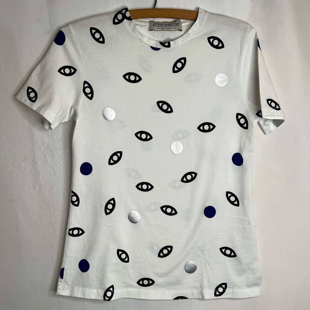 Etre Cecile All Seeing Eye White T-Shirt Size Small